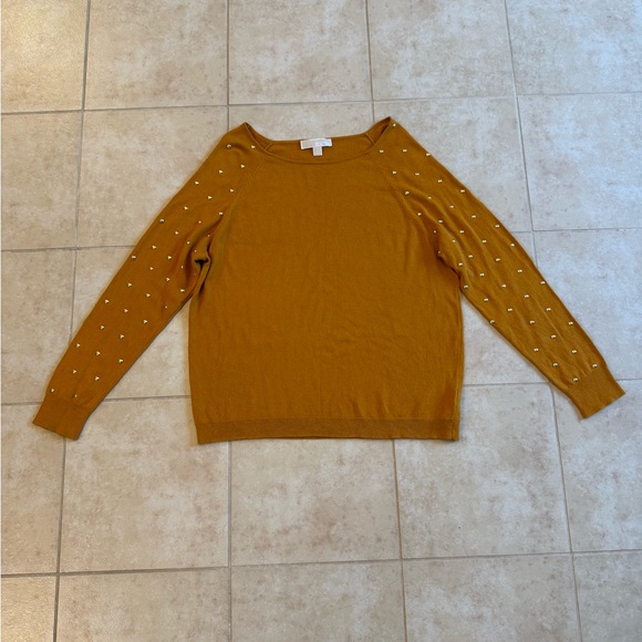 Michael Kors Size Large - Mustard Knit Top Women's Sweater - Picture 1 of 5